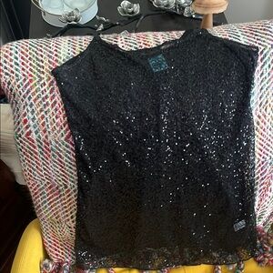 h.i.p. Black Sequin Tank Top